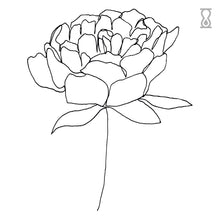 Minimalist Peony Semi-Permanent Tattoo 2 in x 2 in
