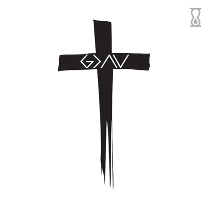 Greater Than Cross Semi-Permanent Tattoo 1.5 in x 3 in