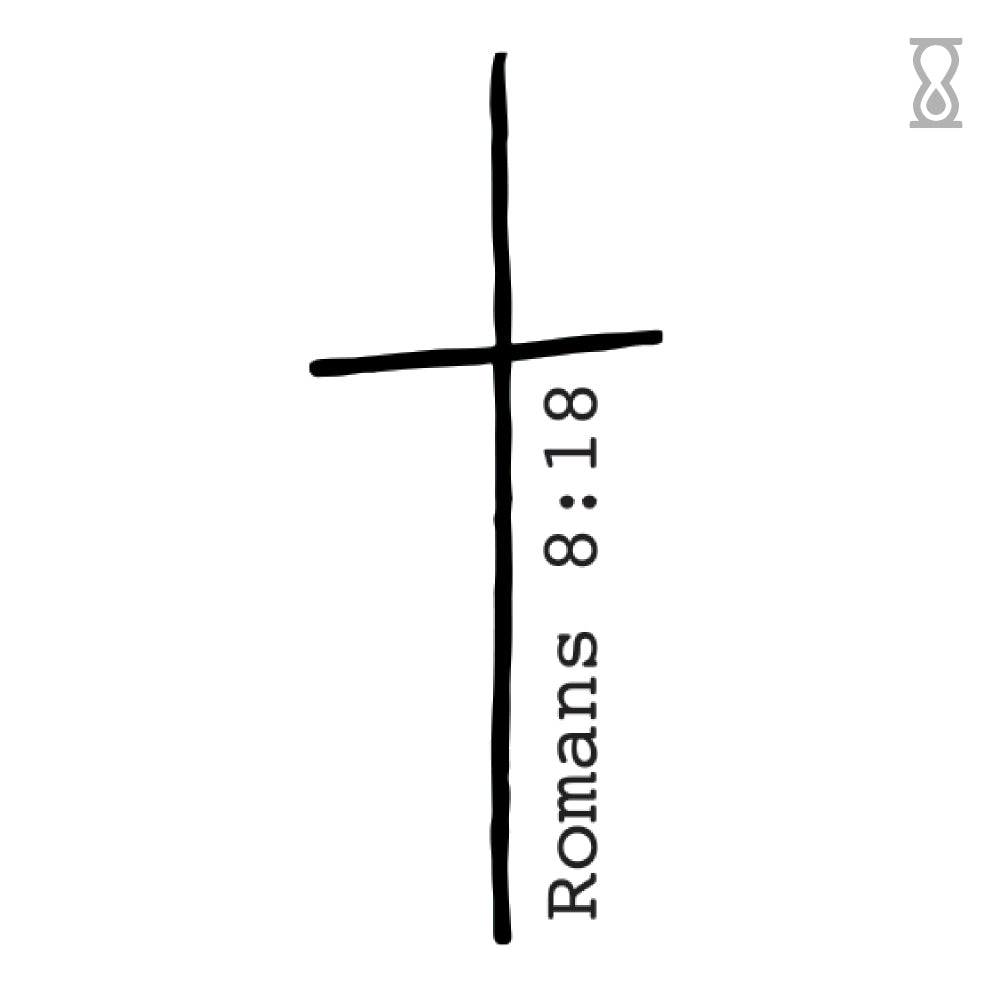 Romans 8:18 Cross Semi-Permanent Tattoo 1.5 in x 3 in