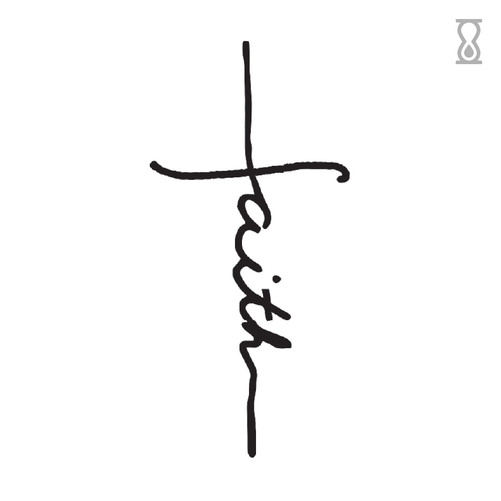 Faith Cross Semi-Permanent Tattoo 1.5 in x 3 in