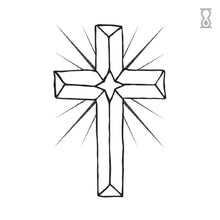 Beaming Cross Semi-Permanent Tattoo 1.5 in x 2 in