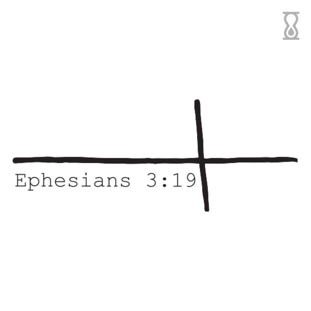 Ephesians 3:19 Cross Semi-Permanent Tattoo 1.5 in x 3 in