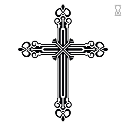 Vintage Cross Semi-Permanent Tattoo 2 in x 3 in