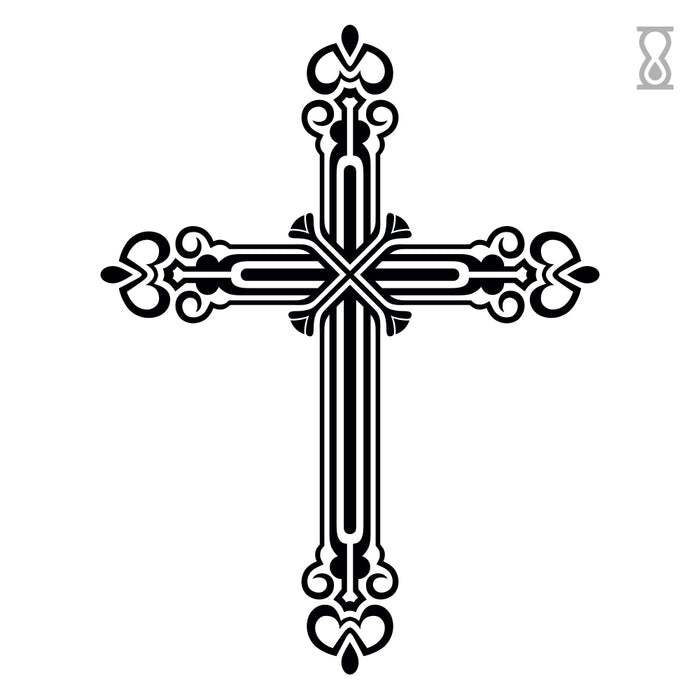 Vintage Cross Semi-Permanent Tattoo