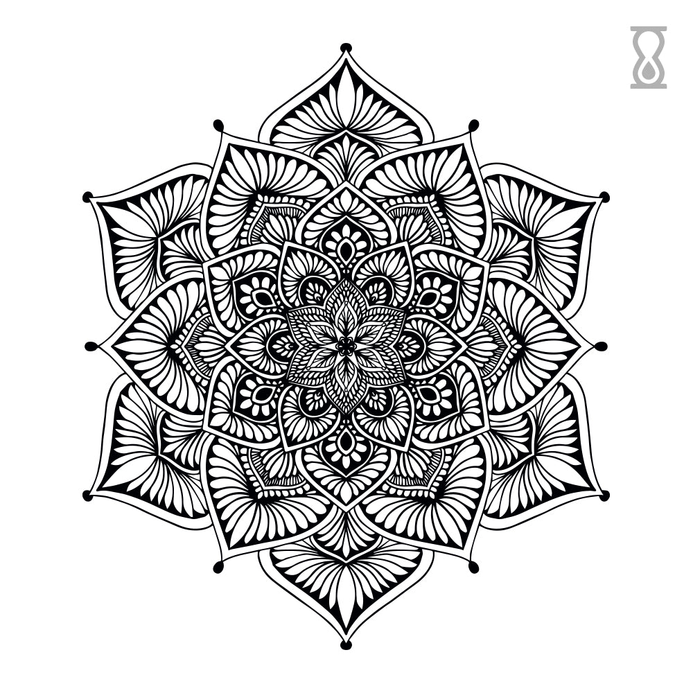 Lotus Mandala Semi-Permanent Tattoo 3 in x 3 in
