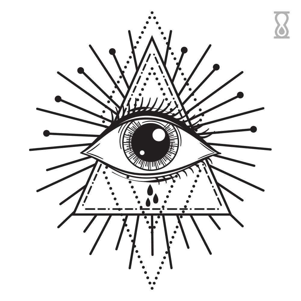 All Seeing Eye Triangle Semi-Permanent Tattoo 3 in x 3 in