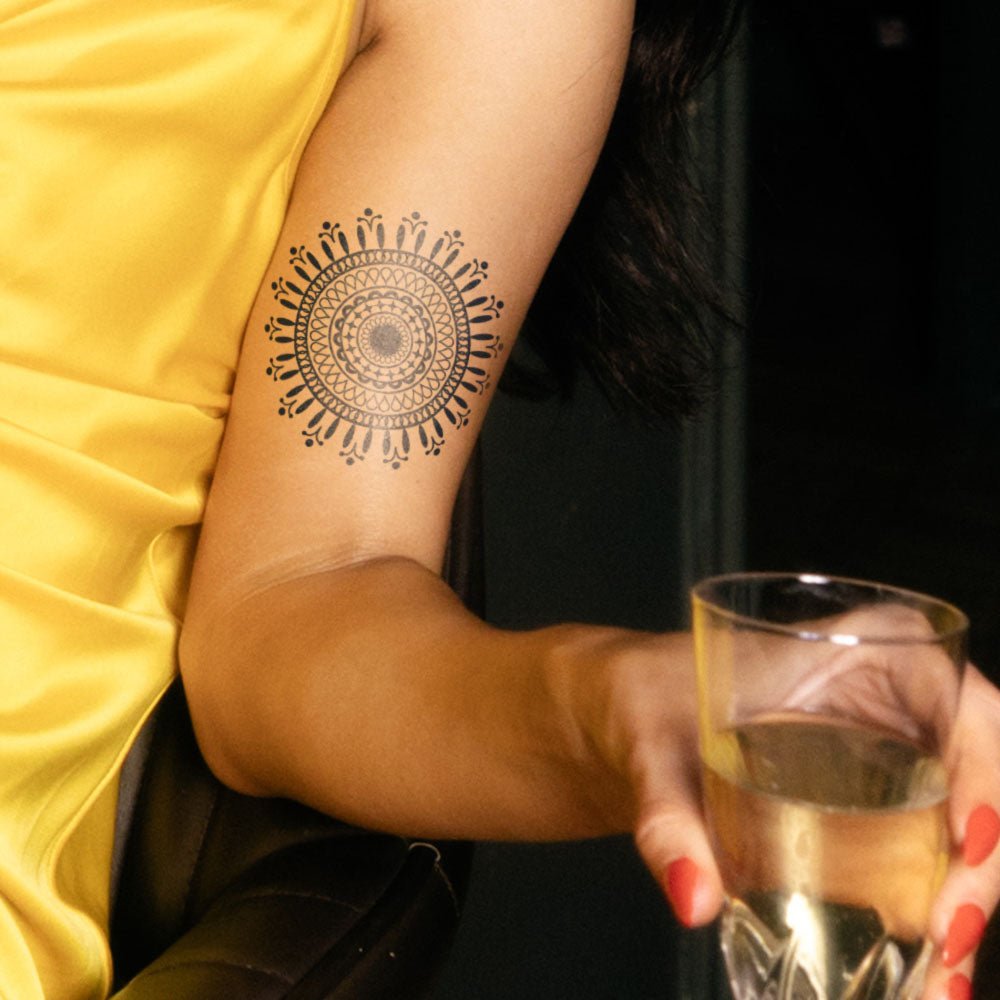 Circle Mandala Semi-Permanent Tattoo 3 in x 3 in