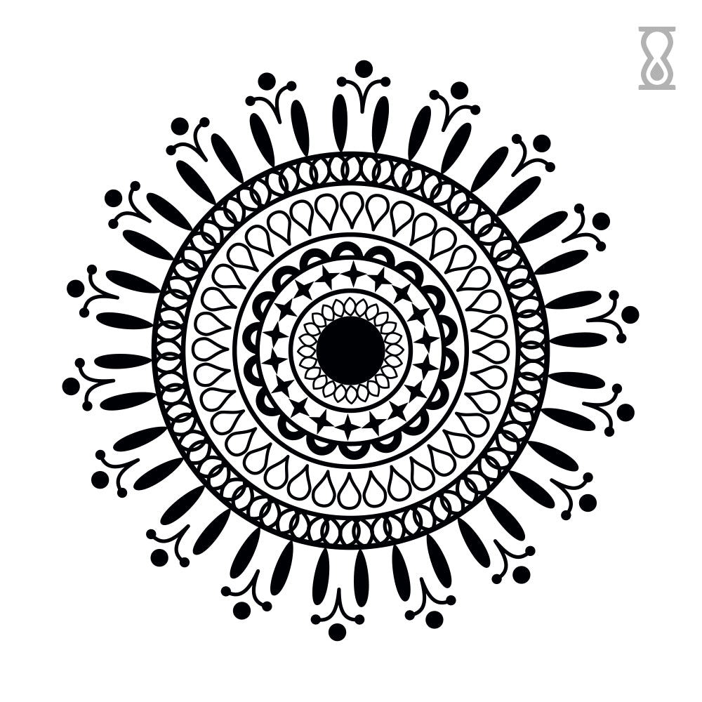 Circle Mandala Semi-Permanent Tattoo 3 in x 3 in