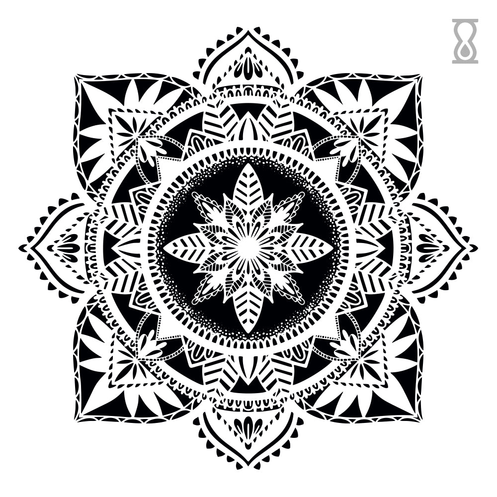 Traditional Mandala Semi-Permanent Tattoo 3 in x 3 in