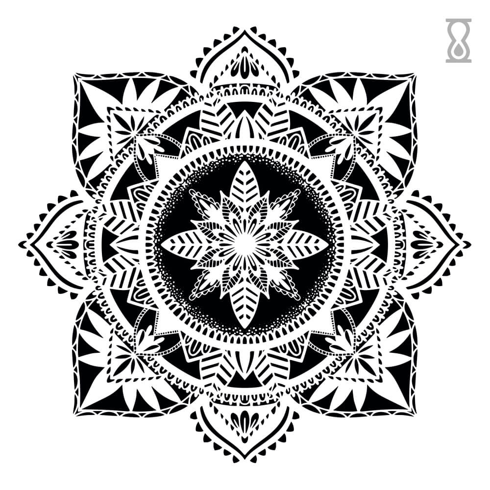 Traditional Mandala Semi-Permanent Tattoo 3 in x 3 in