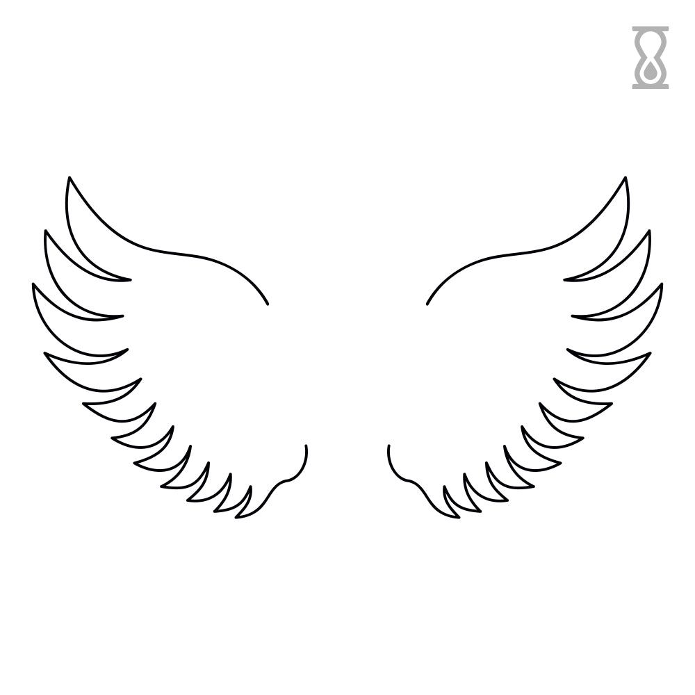 Angel Wings Semi-Permanent Tattoo 1.5 in x 2 in