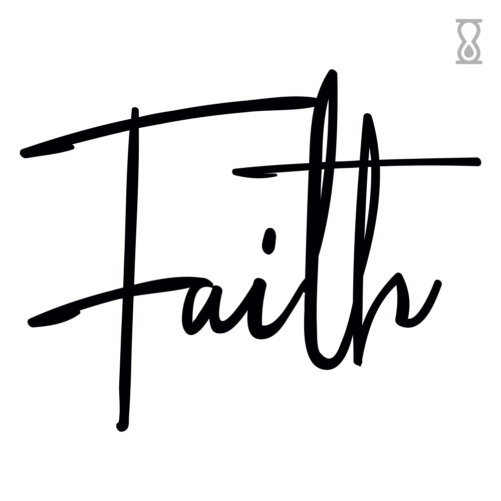 Faith Cursive Word Semi-Permanent Tattoo 1.5 in x 2 in