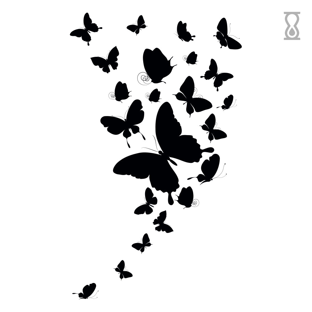 Flying Butterflies Semi-Permanent Tattoo 2 in x 3 in
