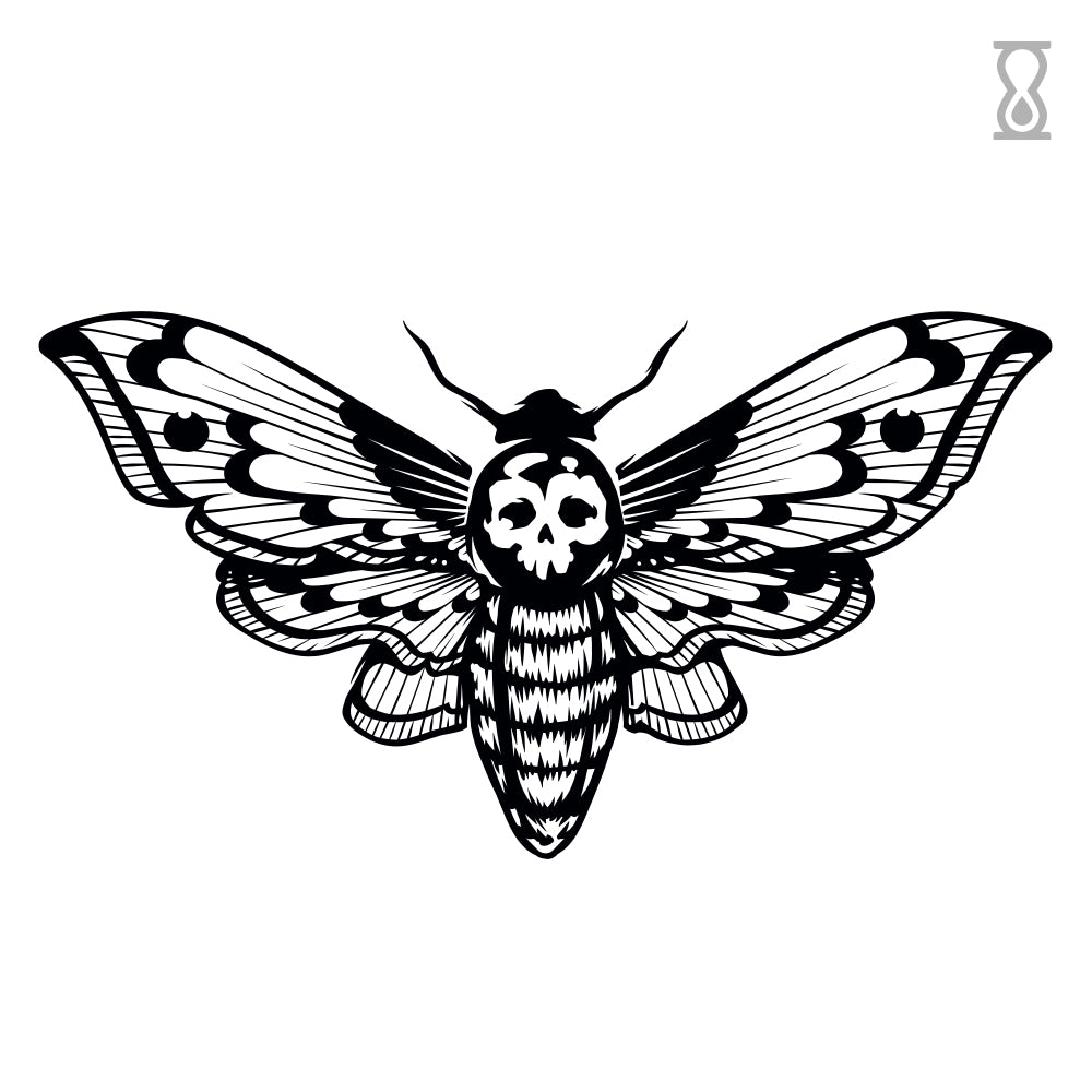 Death Moth Semi-Permanent Tattoo 2 in x 3 in
