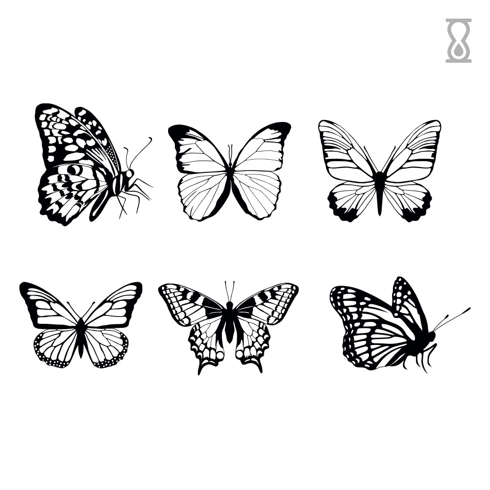 Butterfly Set Semi-Permanent Tattoo 4 in x 6 in