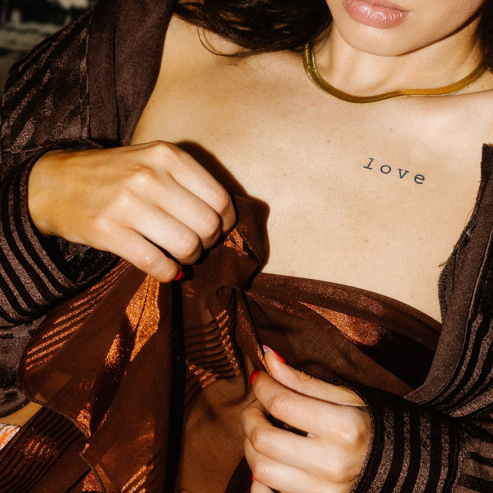 Love Word Semi-Permanent Tattoo 1.5 in x 2 in