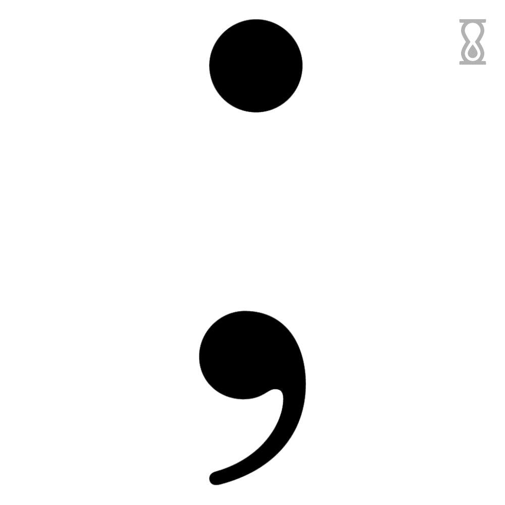 Semicolon Semi-Permanent Tattoo 1.5 in x 2 in