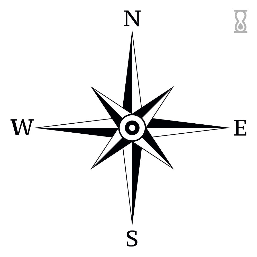 Compass Semi-Permanent Tattoo 3 in x 3 in