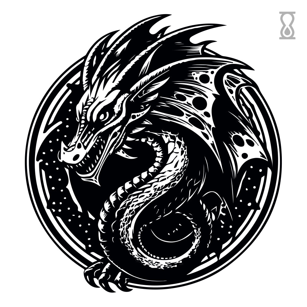 Circle Dragon Semi-Permanent Tattoo 3 in x 3 in