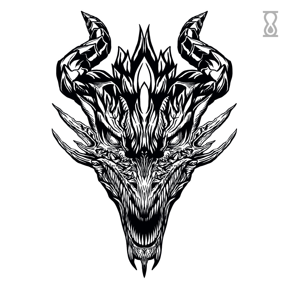 Dragon Face Semi-Permanent Tattoo 4 in x 6 in