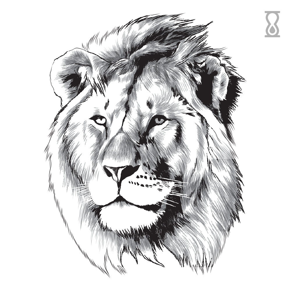 Lion Semi-Permanent Tattoo 4 in x 4 in