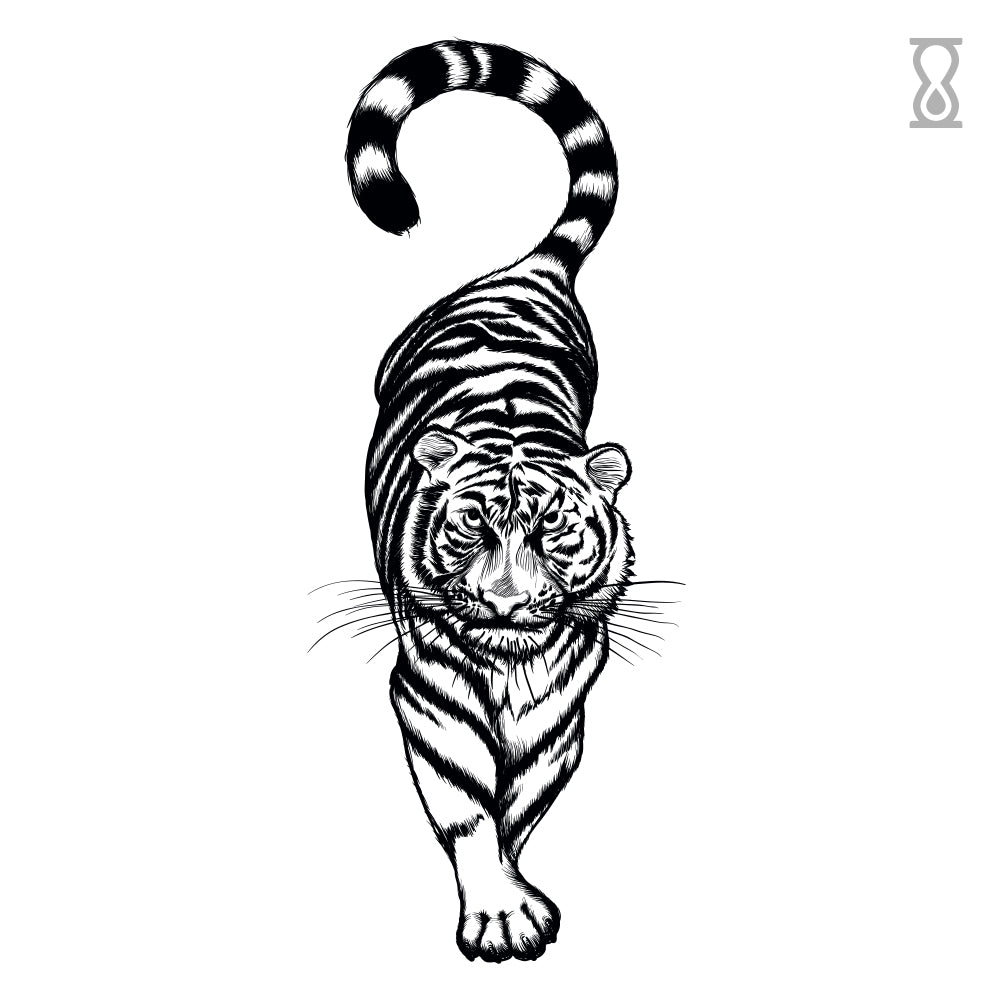 Tiger Sleeve Semi-Permanent Tattoo 4 in x 6 in