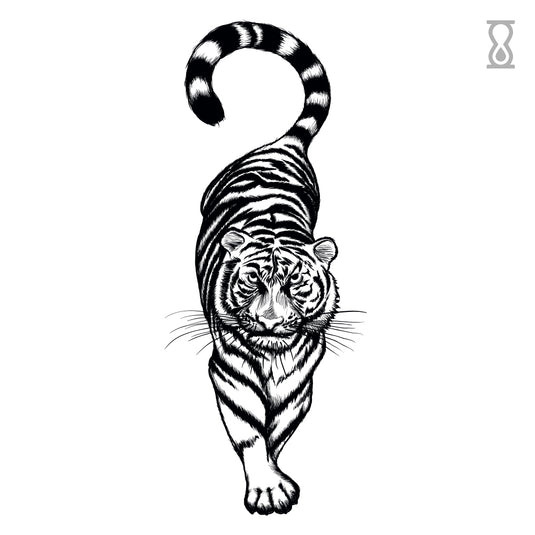 Tiger Sleeve Semi-Permanent Tattoo 4 in x 6 in