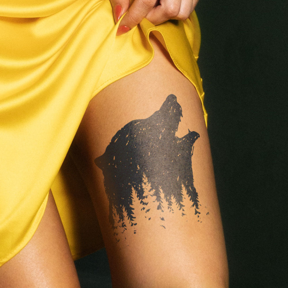 Geometric Bear Semi-Permanent Tattoo 6 in x 6 in