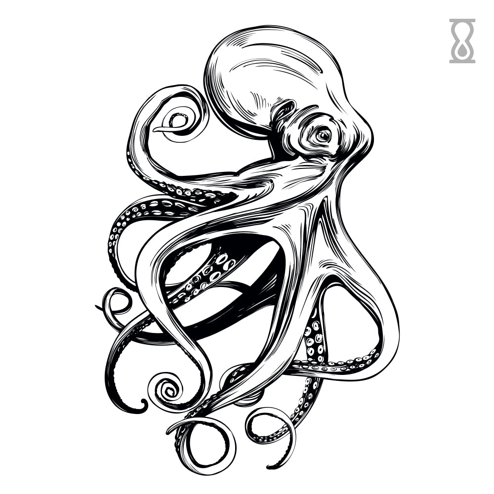 Octopus Semi-Permanent Tattoo 4 in x 6 in