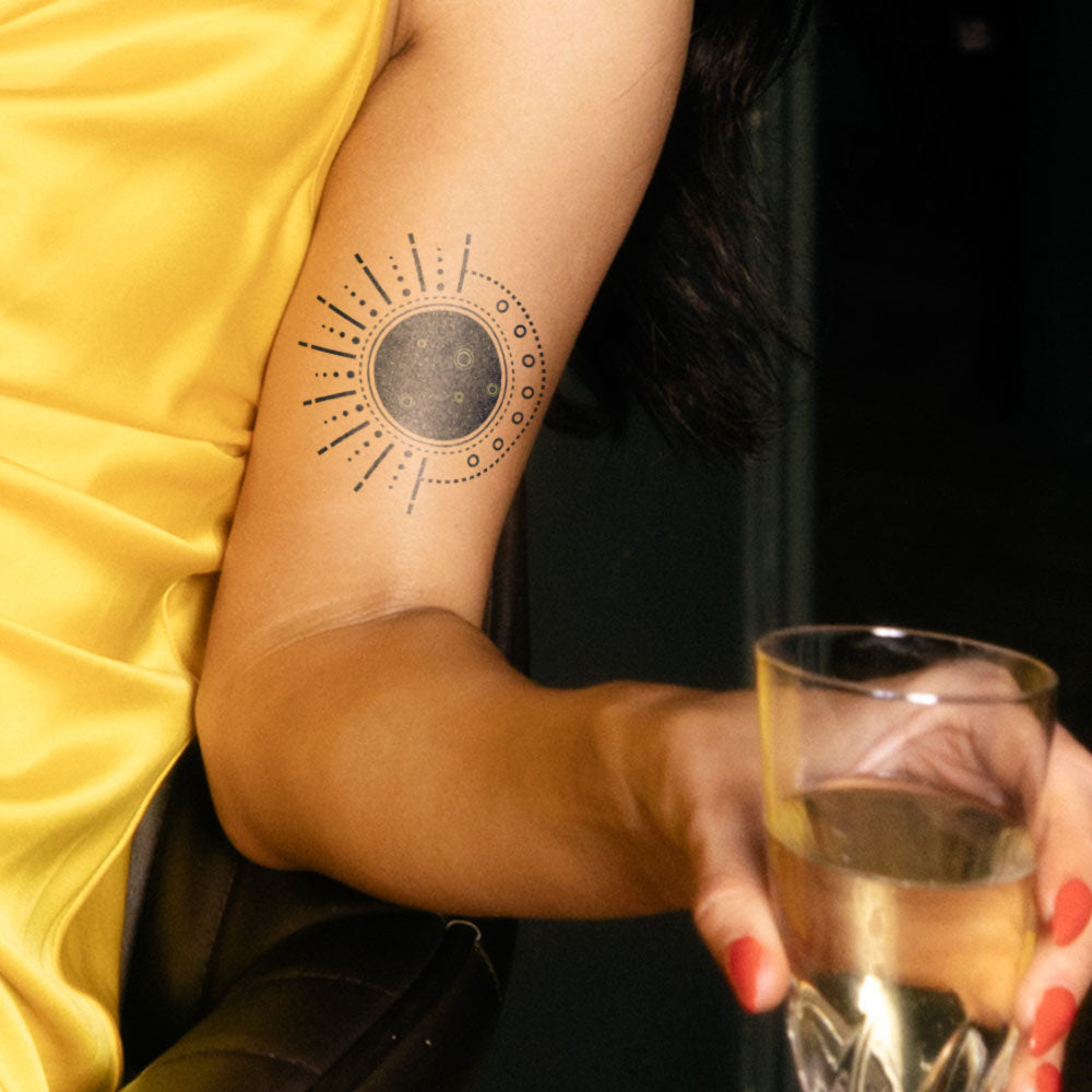 Sun and Moon Semi-Permanent Tattoo 3 in x 3 in