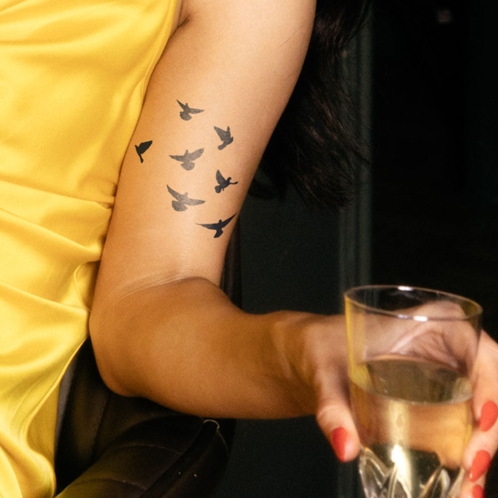 Flying Birds Semi-Permanent Tattoo 3 in x 3 in