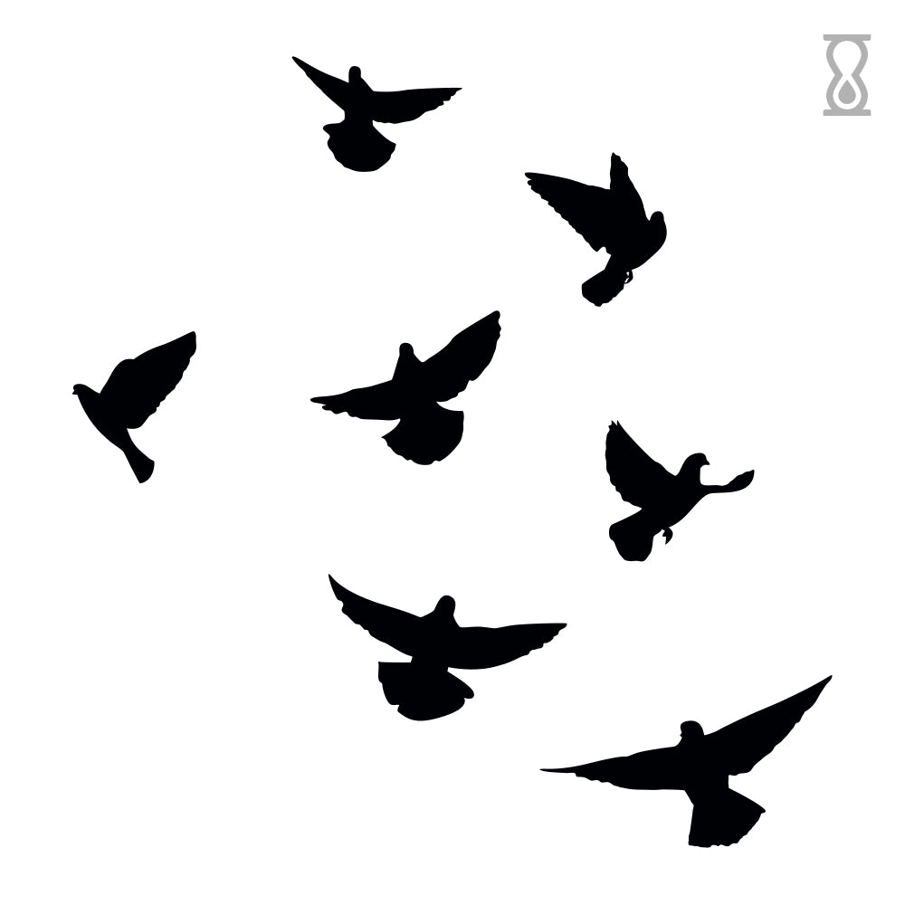 Flying Birds Semi-Permanent Tattoo 3 in x 3 in