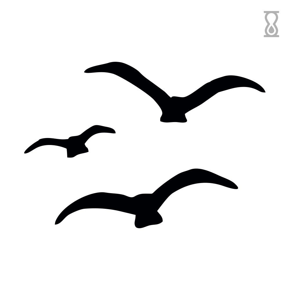 Three Birds Semi-Permanent Tattoo 1.5 in x 1.5 in