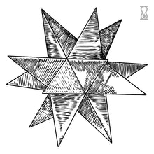 Polygon Star Semi-Permanent Tattoo 2 in x 2 in
