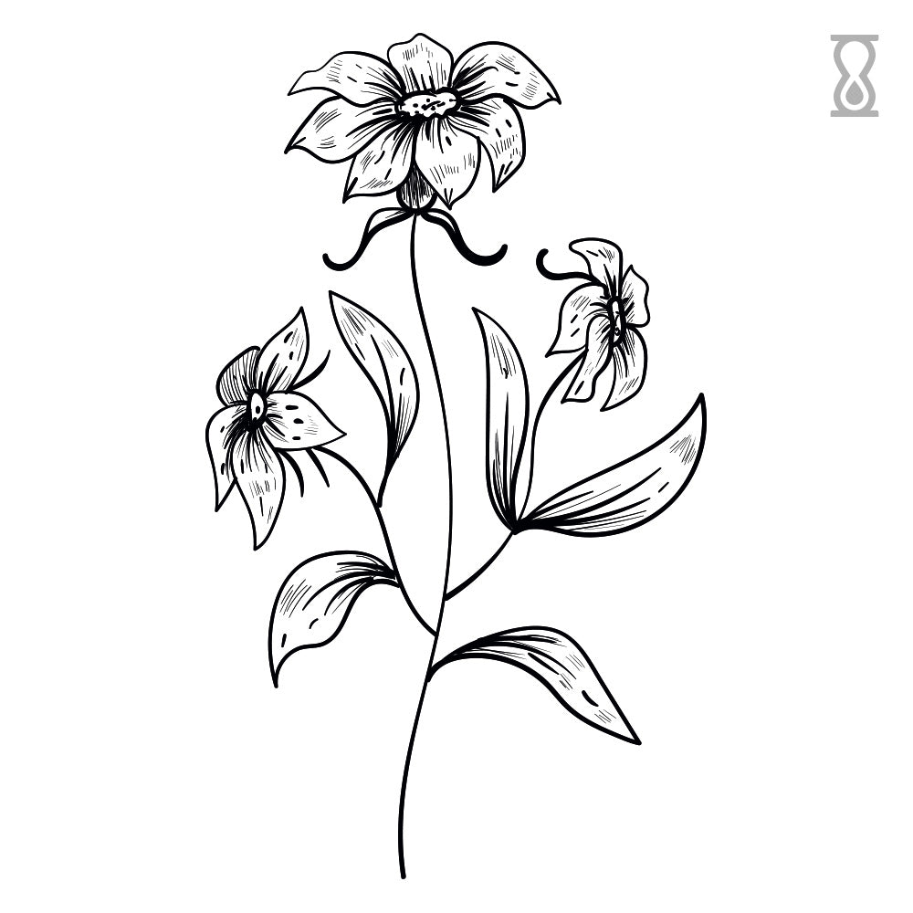 Spring Flower Semi-Permanent Tattoo 1.5 in x 2 in