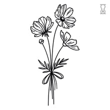 Wild Poppy Flower Semi-Permanent Tattoo 1.5 in x 3 in