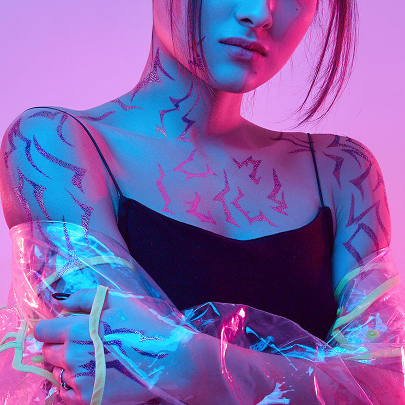 K-pop demon costume tattoo markings 