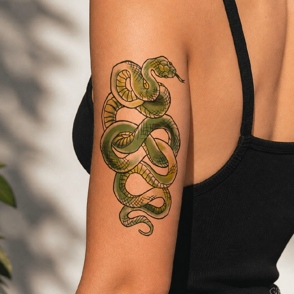 Infinity Snake Temporary Tattoo on Arm