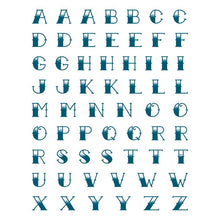 Blue Vintage Lettering Temporary Tattoo 5 in x 6.5 in