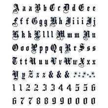 Old English Lettering Temporary Tattoos 5 in x 6 in