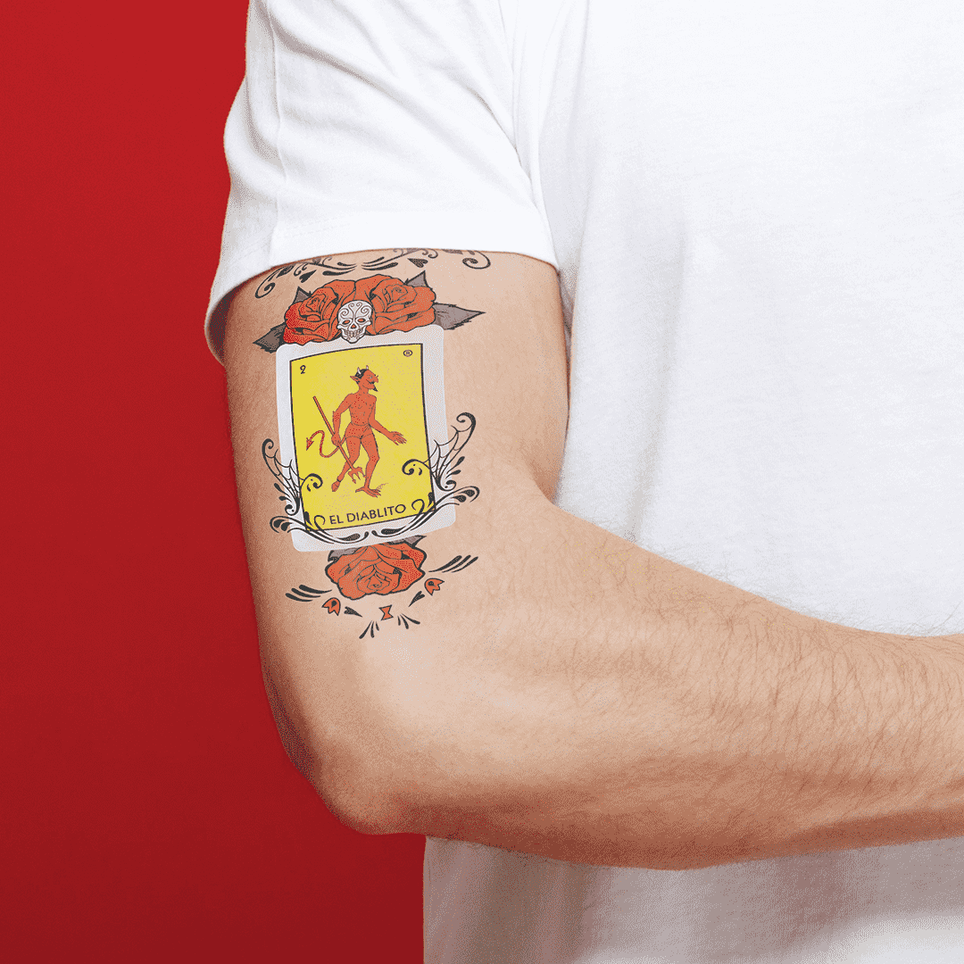 Loteria - El Diablito Sleeve Tattoos