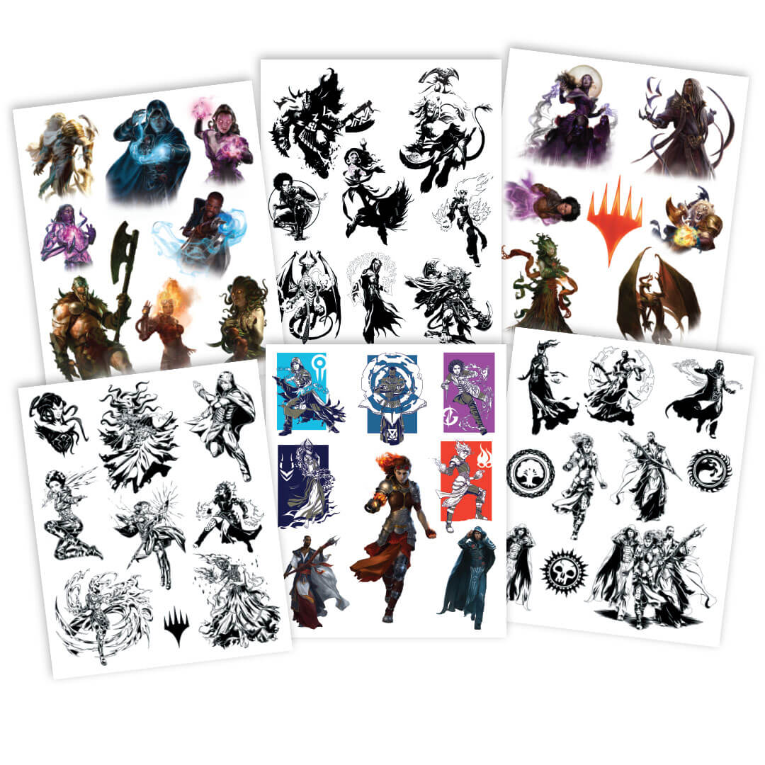 Magic the Gathering Set Temporary Tattoos - Temporary Tattoos