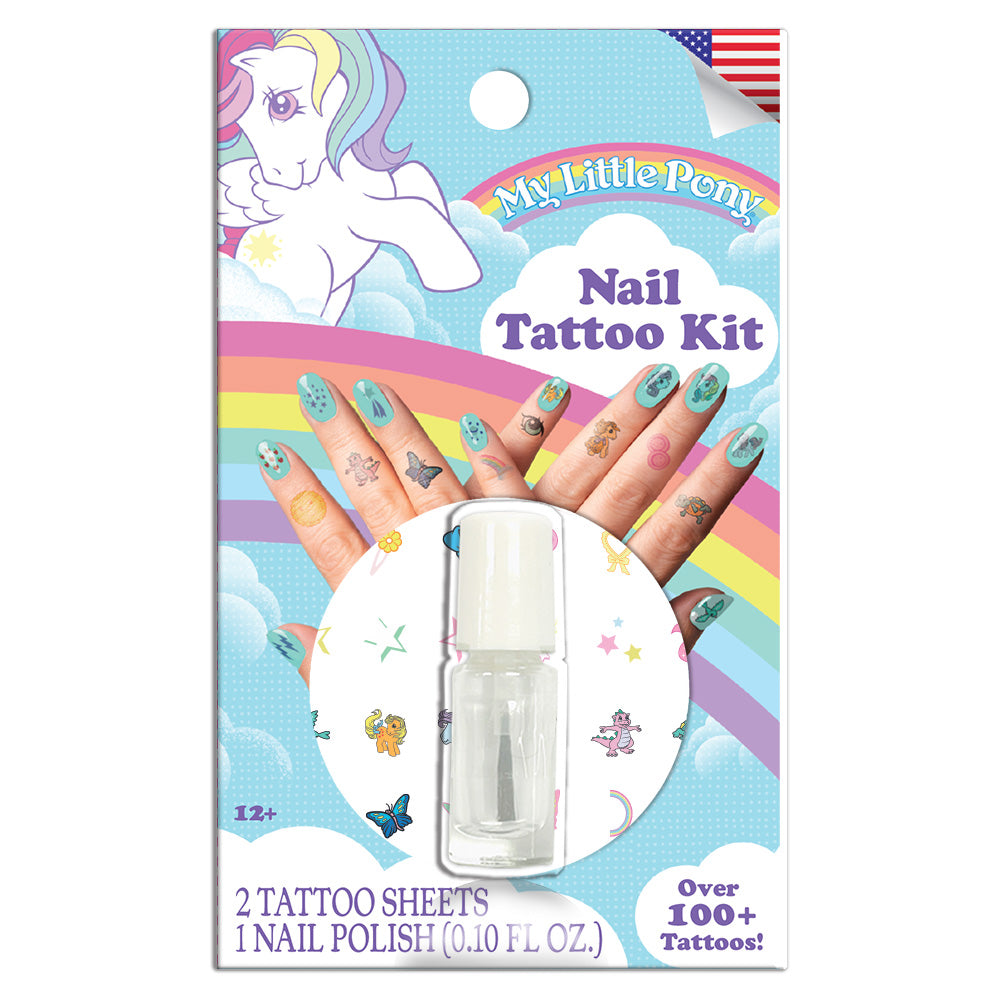 My Little Pony Nail Temporary Tattoos with Polish 100+ Tattoos Assortment