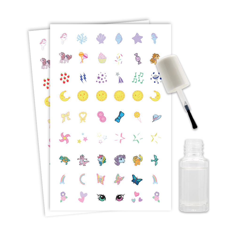 My Little Pony Nail Temporary Tattoos with Polish 100+ Tattoos Assortment
