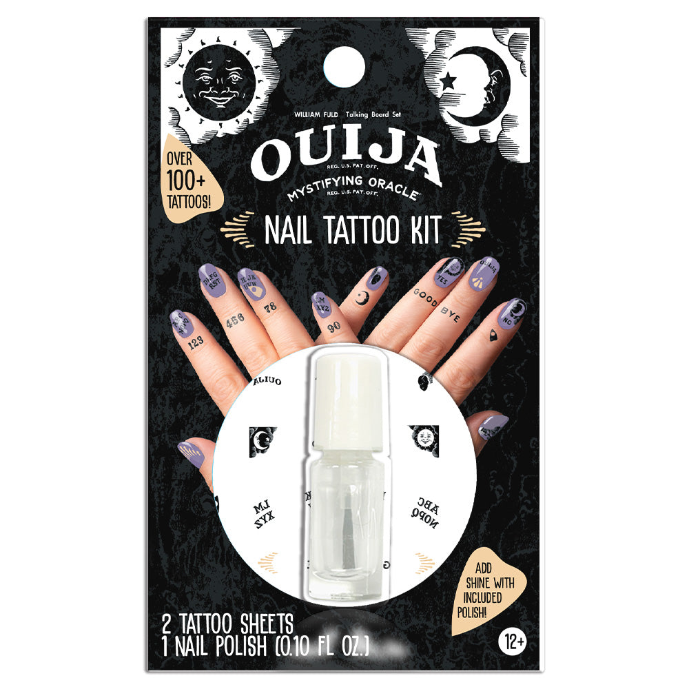 Ouija Nail Temporary Tattoos with Polish 100+ Tattoos Assortment