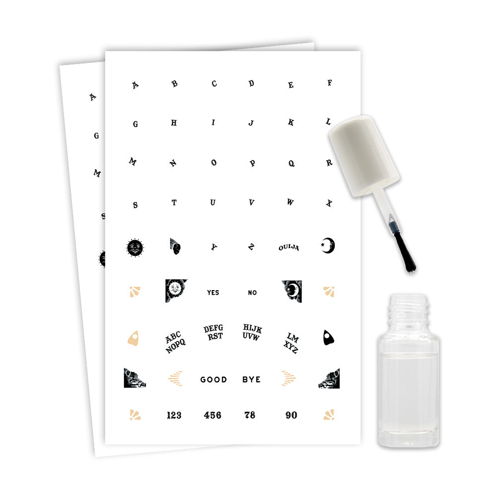 Ouija Nail Temporary Tattoos with Polish 100+ Tattoos Assortment