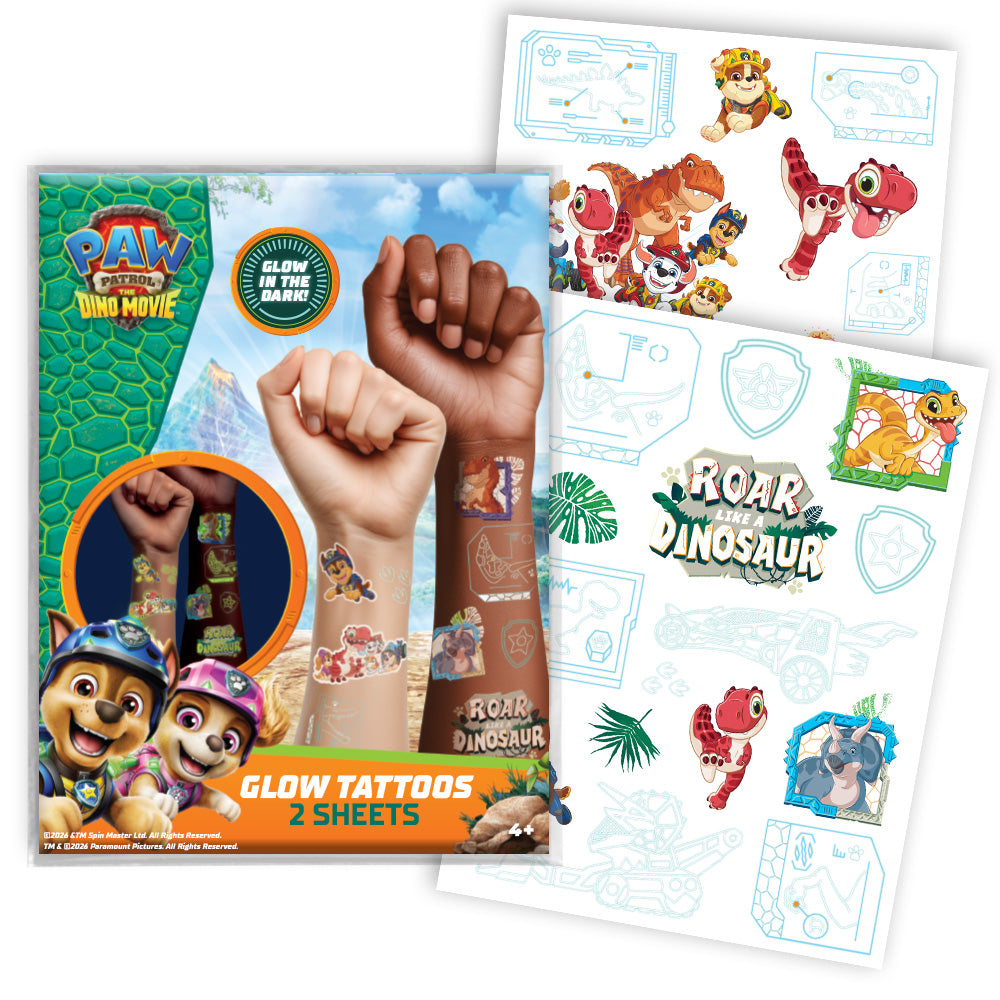 Paw Patrol Dino Glow-in-the-dark Tattoos