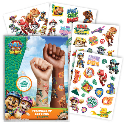 Paw Patrol Dino Movie Party Pack Temporary Tattoos - 4 Sheets