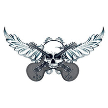 Skull with Guitars Temporary Tattoo 3.5 in x 2.5 in