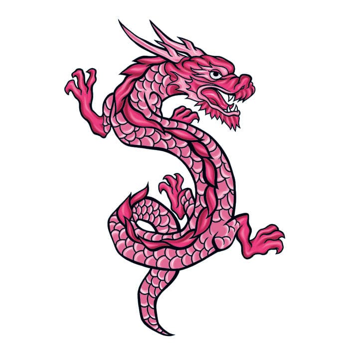Mythical Red Dragon Temporary Tattoo 3.5 in x 2.5 in